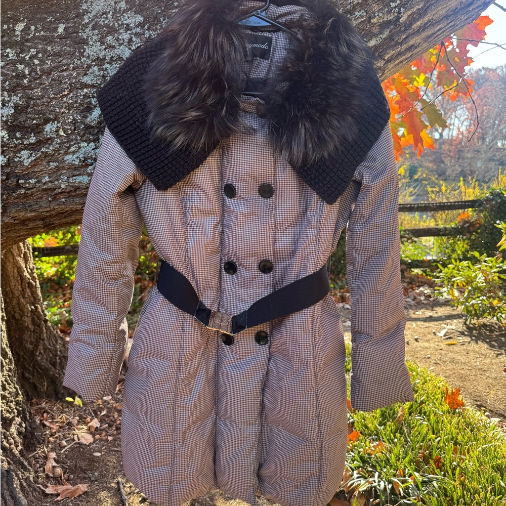 Sunnymodo Faux Fur & Knit Shawl Collar Puffer Coat – Size 38 (S/M)